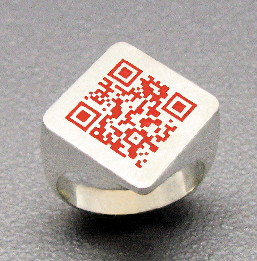 bague argent QR code Google+