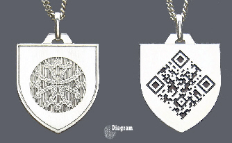 médaille argent gravée 2 faces blason Herault (34) QR code wikipedia