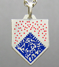 pendentif fantaisie argent datamatrix