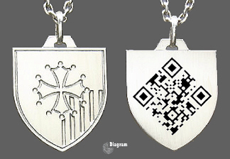 médaille argent gravée 2 faces blason Languedoc Roussillon QR code wikipedia