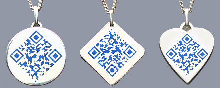 pendentifs argent lien QR code Diagram Facebook